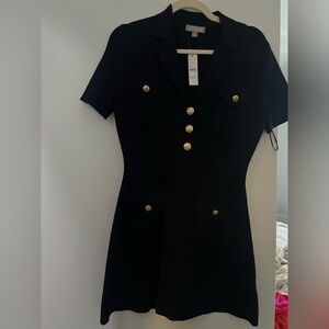 J.Crew gold button detail mini dress NWT